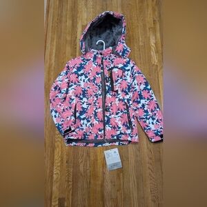 Floral Pink and Blue Kids Puffer winter Jacket/ Coat